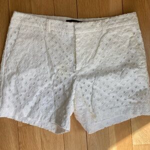 Banana Republic White Patterned Shorts